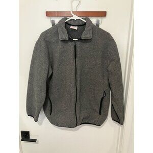 Speedo Men's Vintage Full Zip Fleece, Gray, Medium